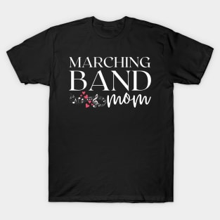 Marching Band Mom Hearts Music Notes T-Shirt